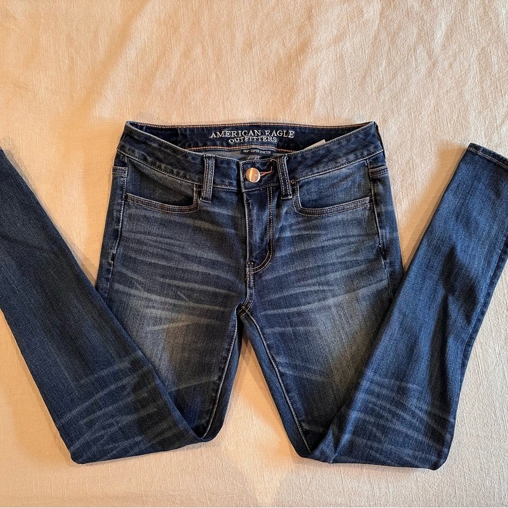 American Eagle Outfitters Blue Skinny Jeans with Stretch